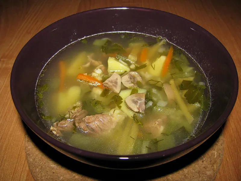 Рассольник с перловкой